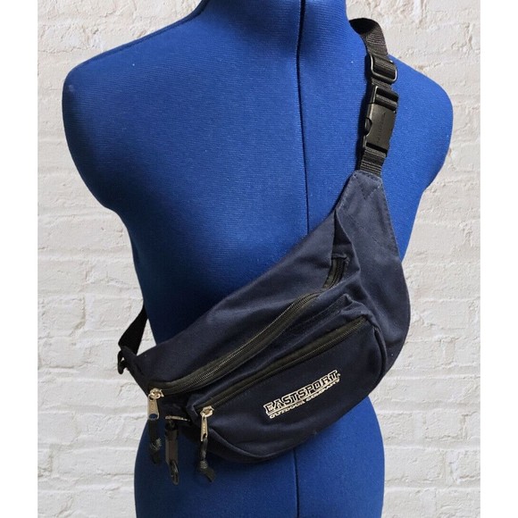 Vintage 1990s EastSport Outdoor Company FANNY PACK Navy Blue Waist Belt Bag - Picture 1 of 9